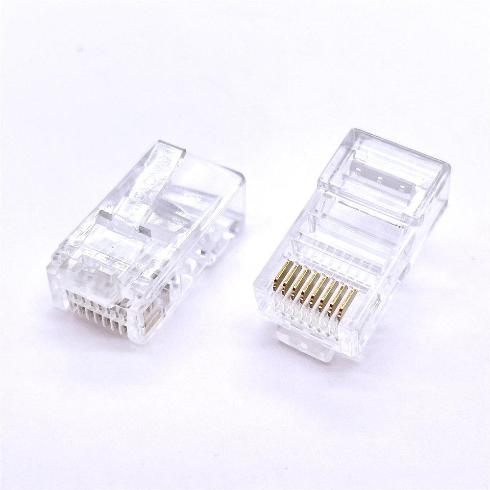 Soulin Ethernet LAN Rj45 Connector Cat5e Pass Through 8P8C Modular Plug UTP 1.0 Rj45 Cable Connector For Laptop
