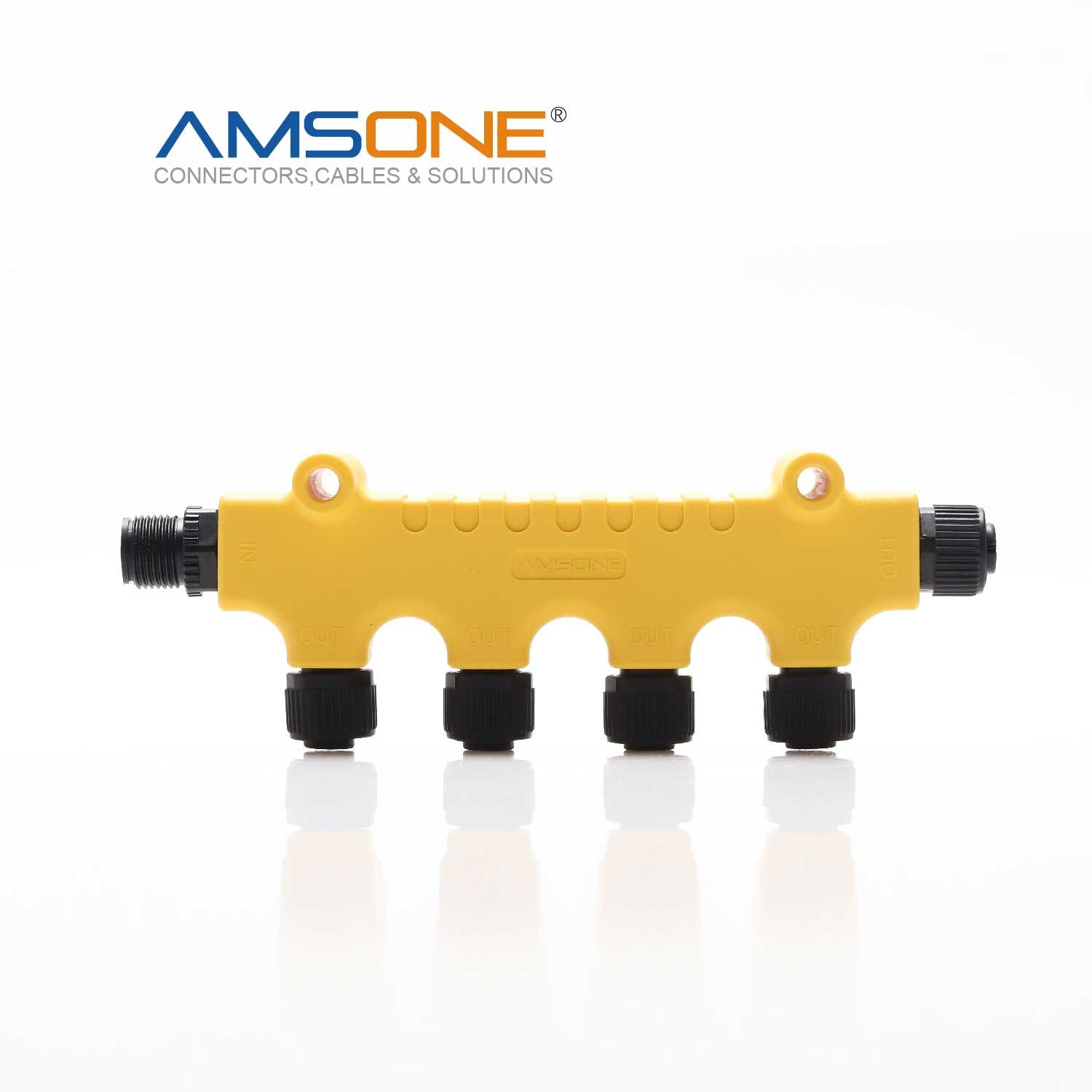 Amsone Custom Factory Supplier Multiport 4 Port Distribution Passive Actuator Sensor Box M12 Slots 6 8 Ports Integral Connector