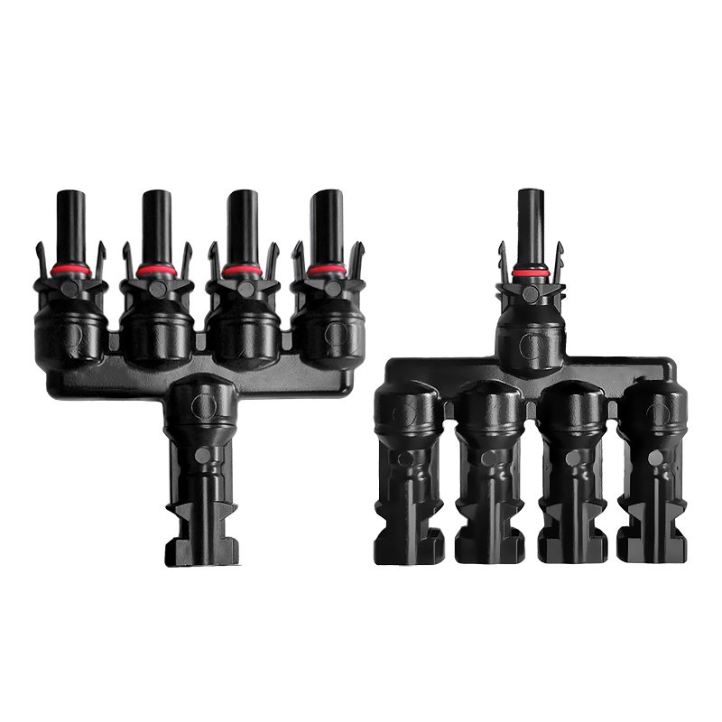 Wholesale IP67 Waterproof PV Connector Compatible Solar T Branch Connector 1000VDC 30A Solar Splitter Branch Connector 4 in 1