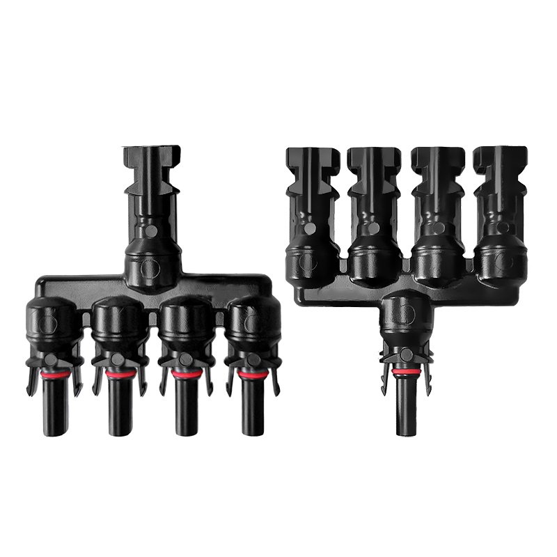 Wholesale IP67 Waterproof PV Connector Compatible Solar T Branch Connector 1000VDC 30A Solar Splitter Branch Connector 4 in 1