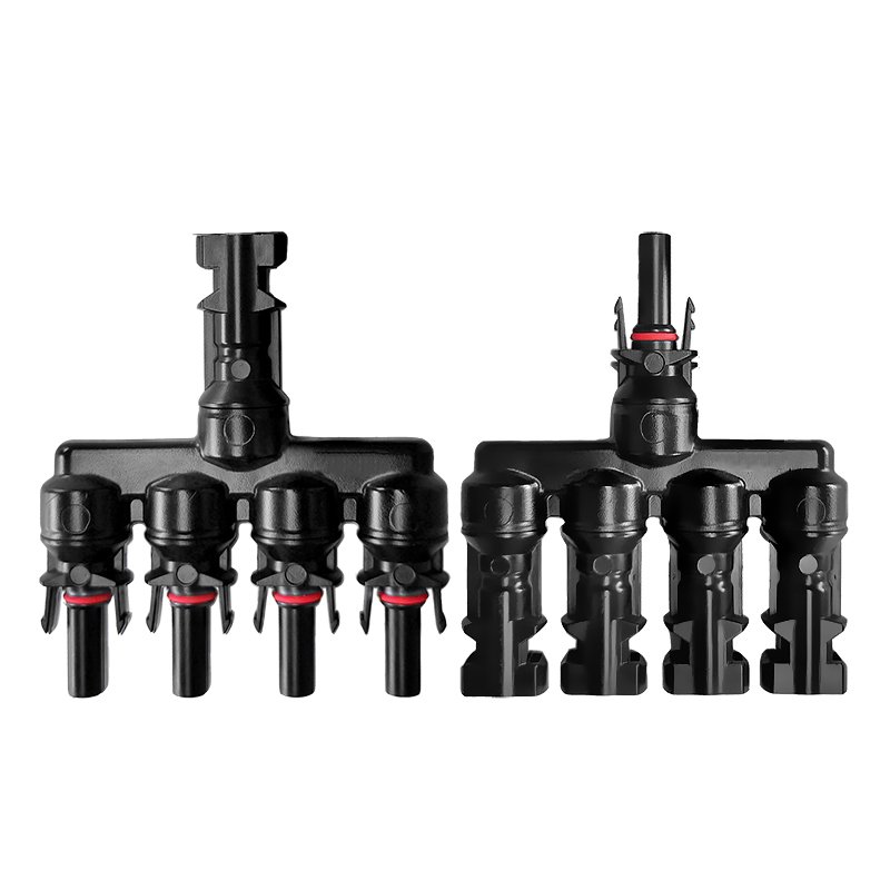 Wholesale IP67 Waterproof PV Connector Compatible Solar T Branch Connector 1000VDC 30A Solar Splitter Branch Connector 4 in 1