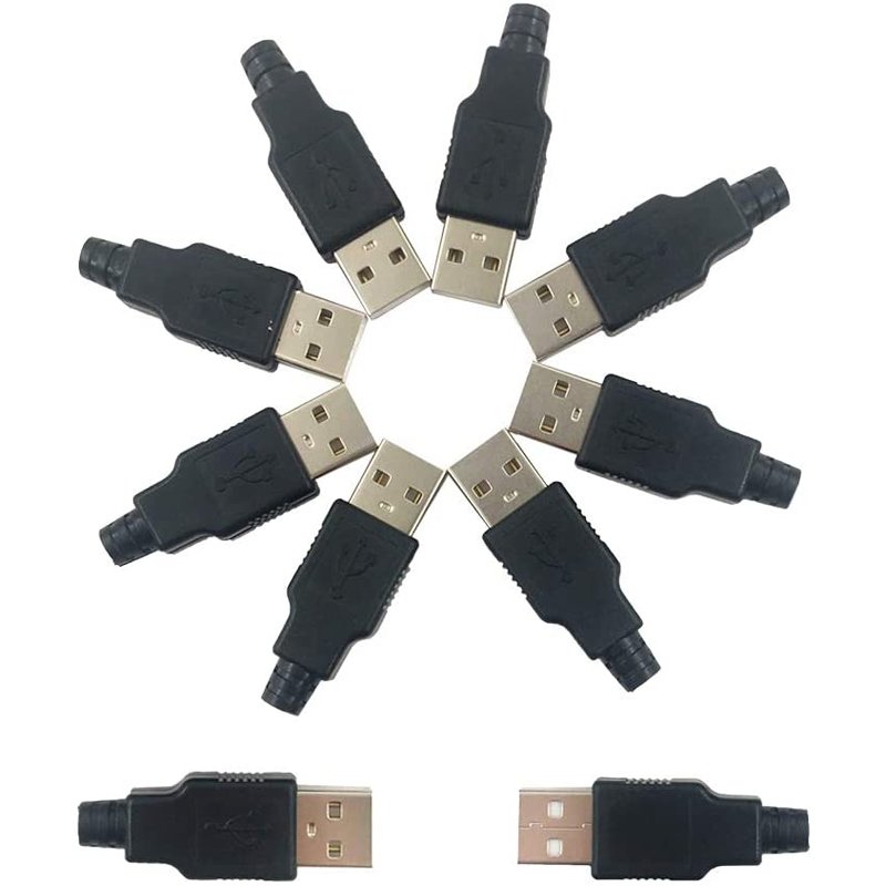USB 2.0 Connector Type A Female Port Socket with Black Plastic Cover DIY Connector