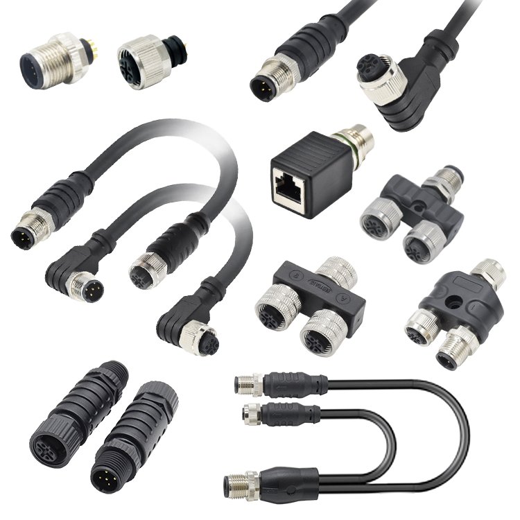 Welding connector Cover Un-shielded M12 5 Pin B Coded Male Female Molding Sensor Plug Socket Plastic Waterproof Cable