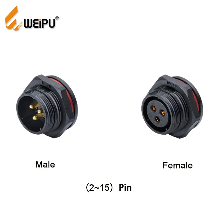 Weipu industrial connector15m 4/5/7/9/12 pin waterproof cable plug male IP68/IP67 connector