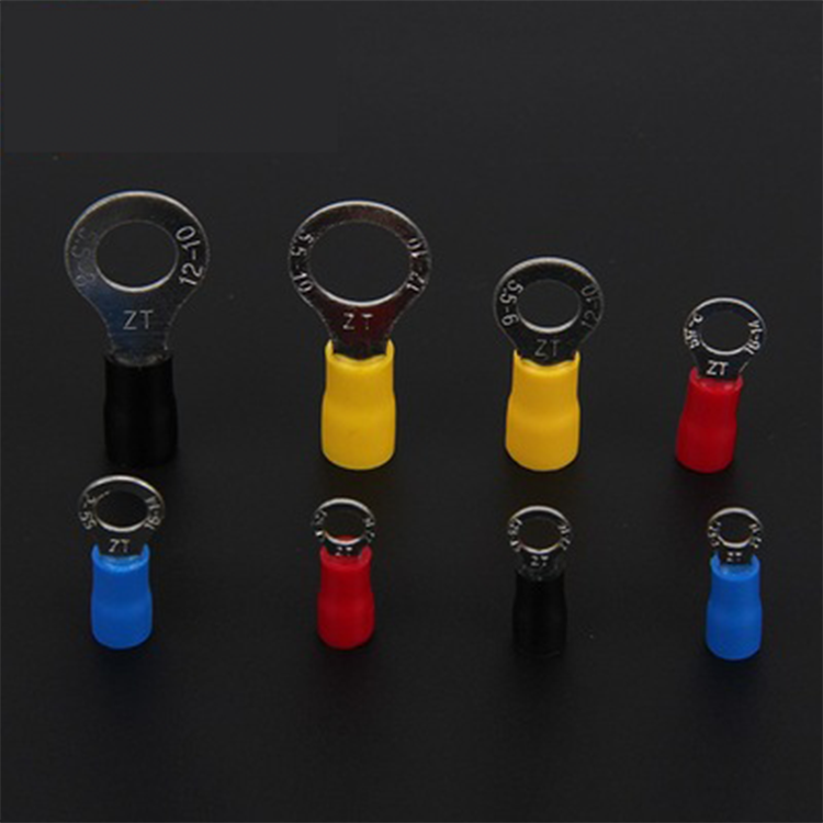 Copper Brass Circle Cable Lug Wire Crimp Connector Electric Stamping Round Terminal Insulated Ring Spade Terminal