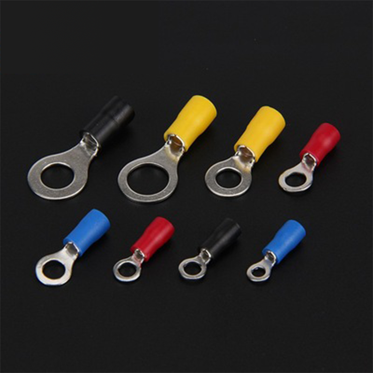 Copper Brass Circle Cable Lug Wire Crimp Connector Electric Stamping Round Terminal Insulated Ring Spade Terminal