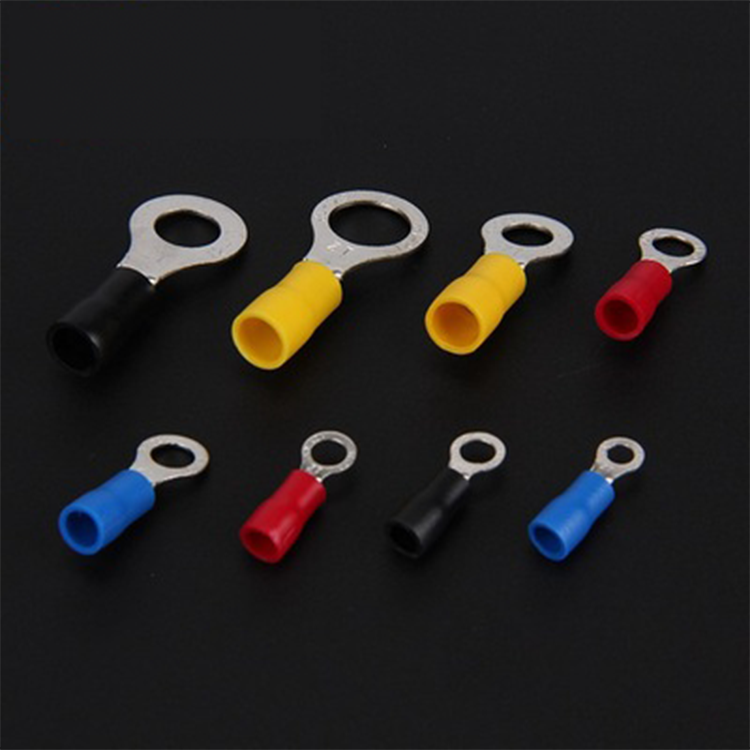 Copper Brass Circle Cable Lug Wire Crimp Connector Electric Stamping Round Terminal Insulated Ring Spade Terminal