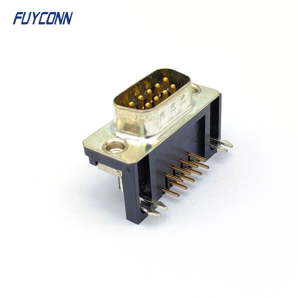 9pos 15pos 25pos 37pos Right Angle PCB D-SUB Connector River Type, 8.08mm distance 9 15 25 37 pin Male DB Connector
