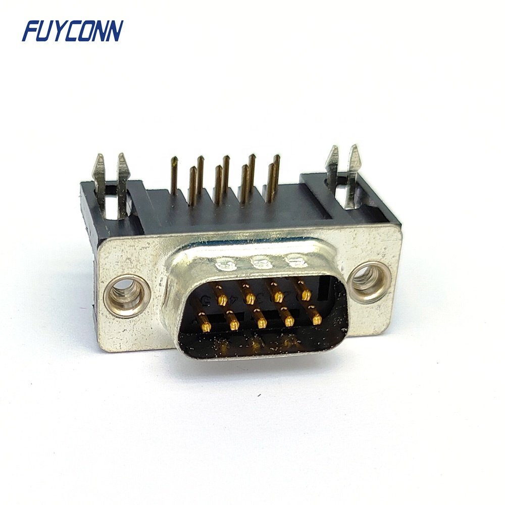 9pos 15pos 25pos 37pos Right Angle PCB D-SUB Connector River Type, 8.08mm distance 9 15 25 37 pin Male DB Connector