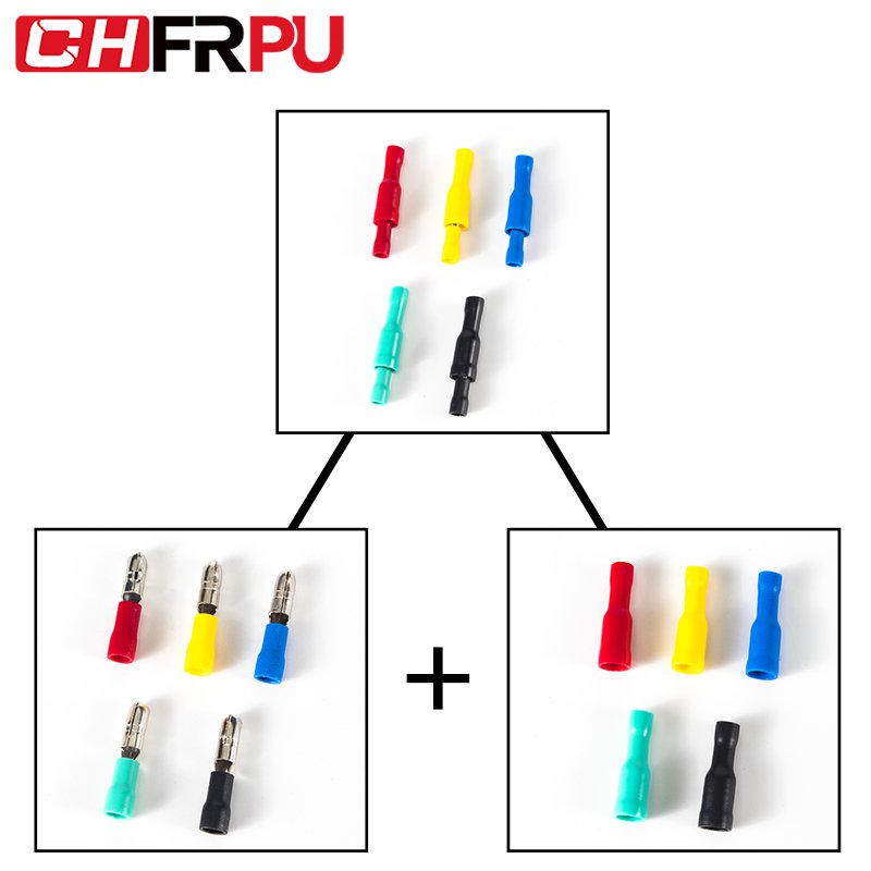 MPD FRD Male Female Bullet Insulated Connector Wiring Cable Brass Crimp Terminal