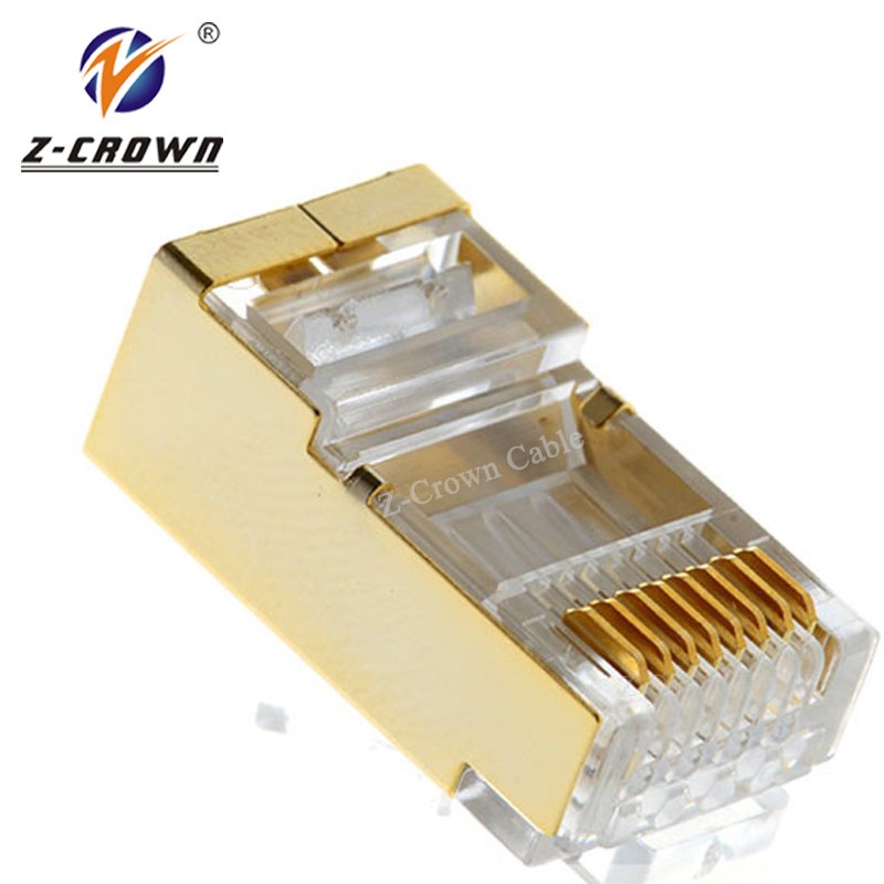 Cat6 RJ45 connector plug amp connector 8pin rj45 gold plug