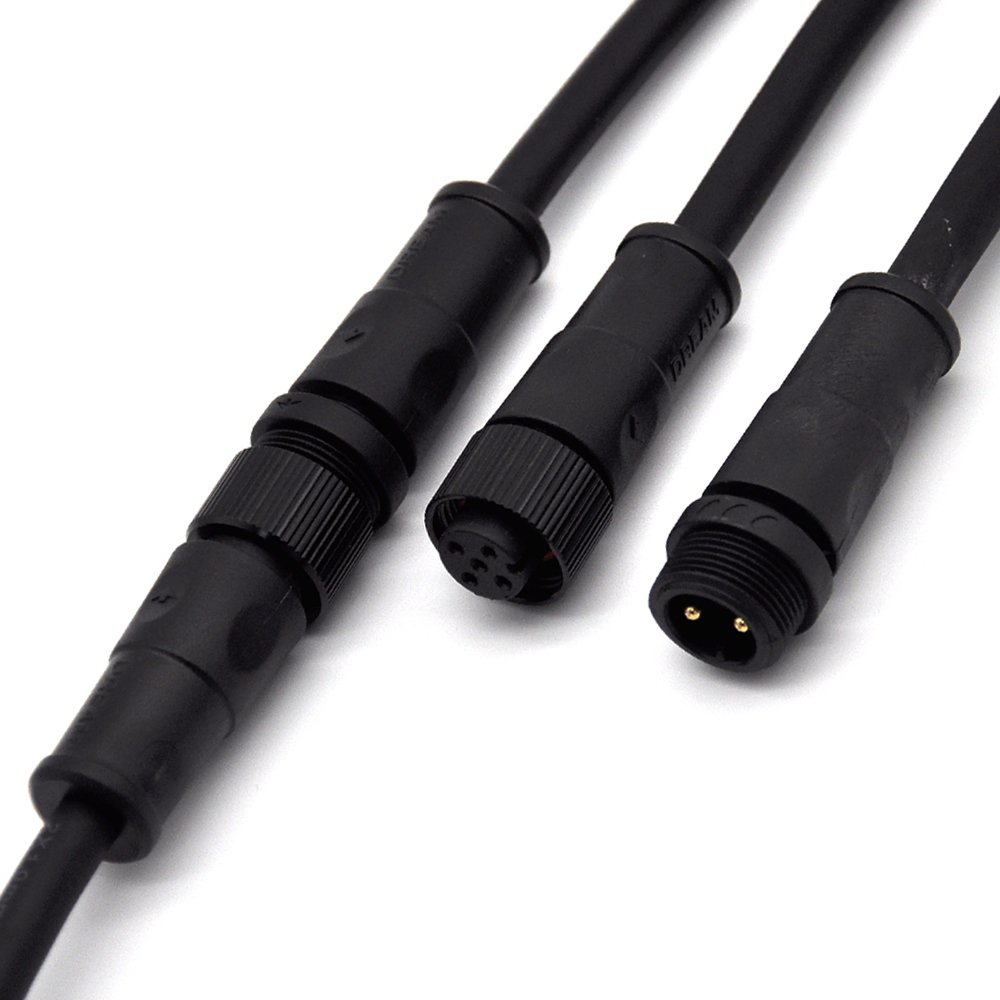 M8 M12 M16 M18 M20 Waterproof Connector 3 Pin 3 Core IP65 IP67 IP68 Metal Male Female Plug LED Connector