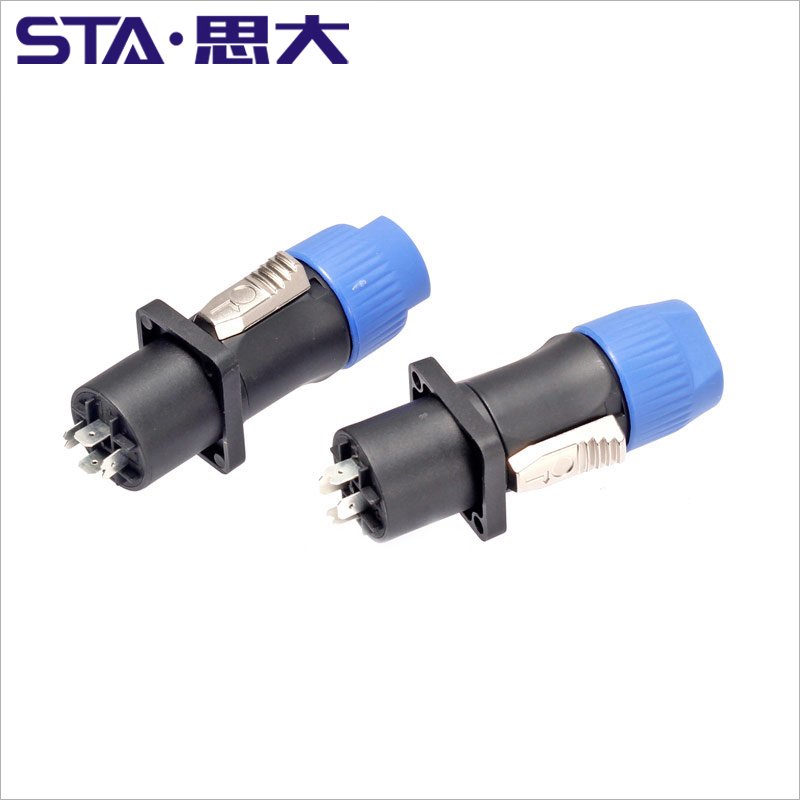 Male Female Plug and Socket Cable Adapter 4 Pole Loudspeaker Speakon Audio Connector NL4FC SL4FX-N