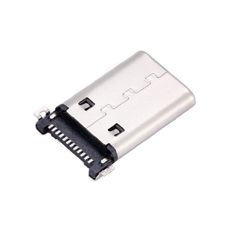 USB Type-C 12P Male Connector Horizontal Sinking Plate SMT Type Male Plug Interface Connector