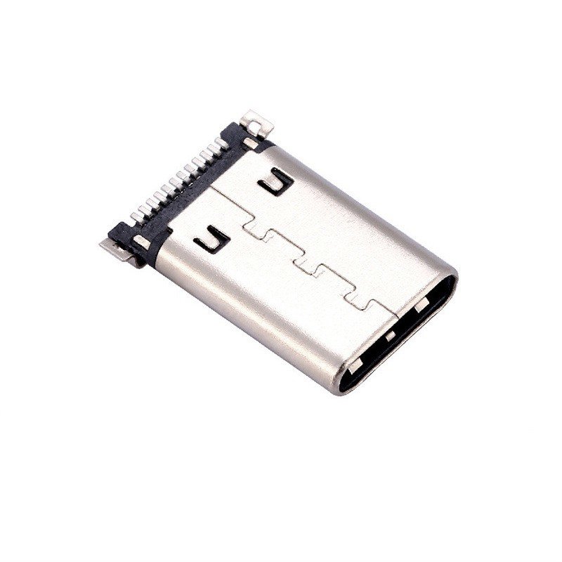 USB Type-C 12P Male Connector Horizontal Sinking Plate SMT Type Male Plug Interface Connector