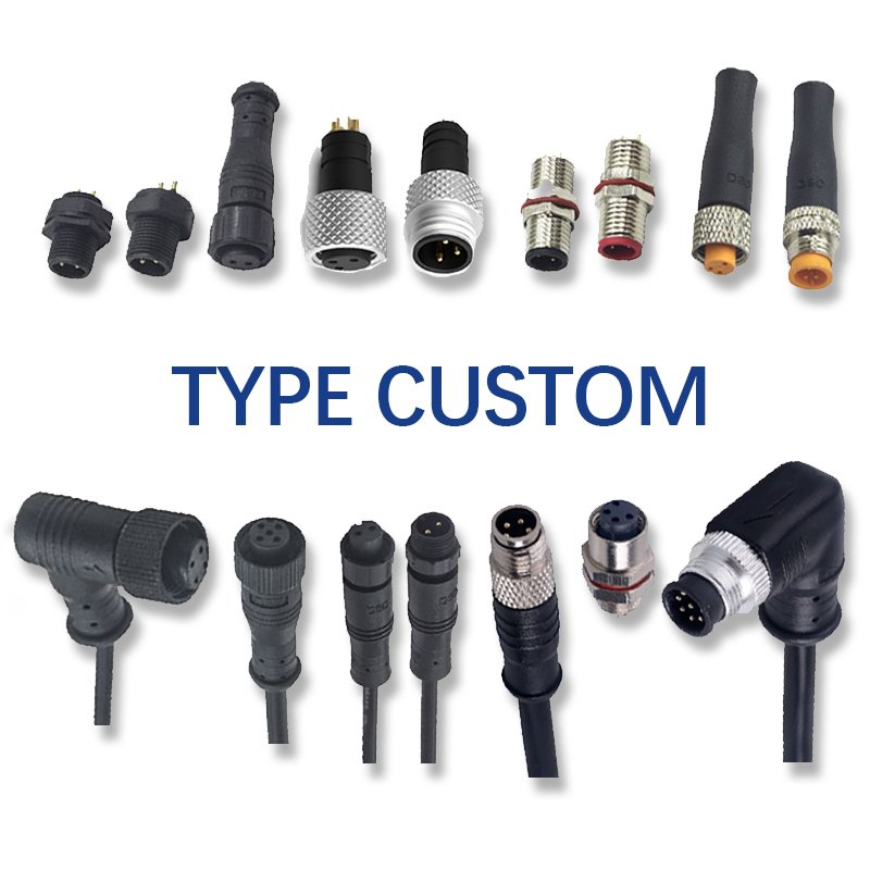 Male And Female Cable Connectors 3 4 5 6 8 20 24 pin M25 Waterproof Connector cable assembly