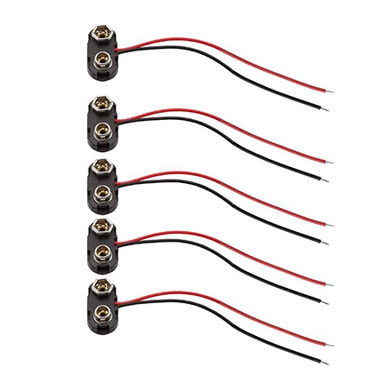9V Battery Clip Lead Wires Holder Wire Cable T-type 9V Battery Snap Connector Clip 9V Battery Connector