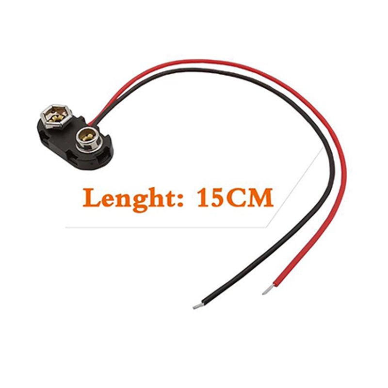 9V Battery Clip Lead Wires Holder Wire Cable T-type 9V Battery Snap Connector Clip 9V Battery Connector