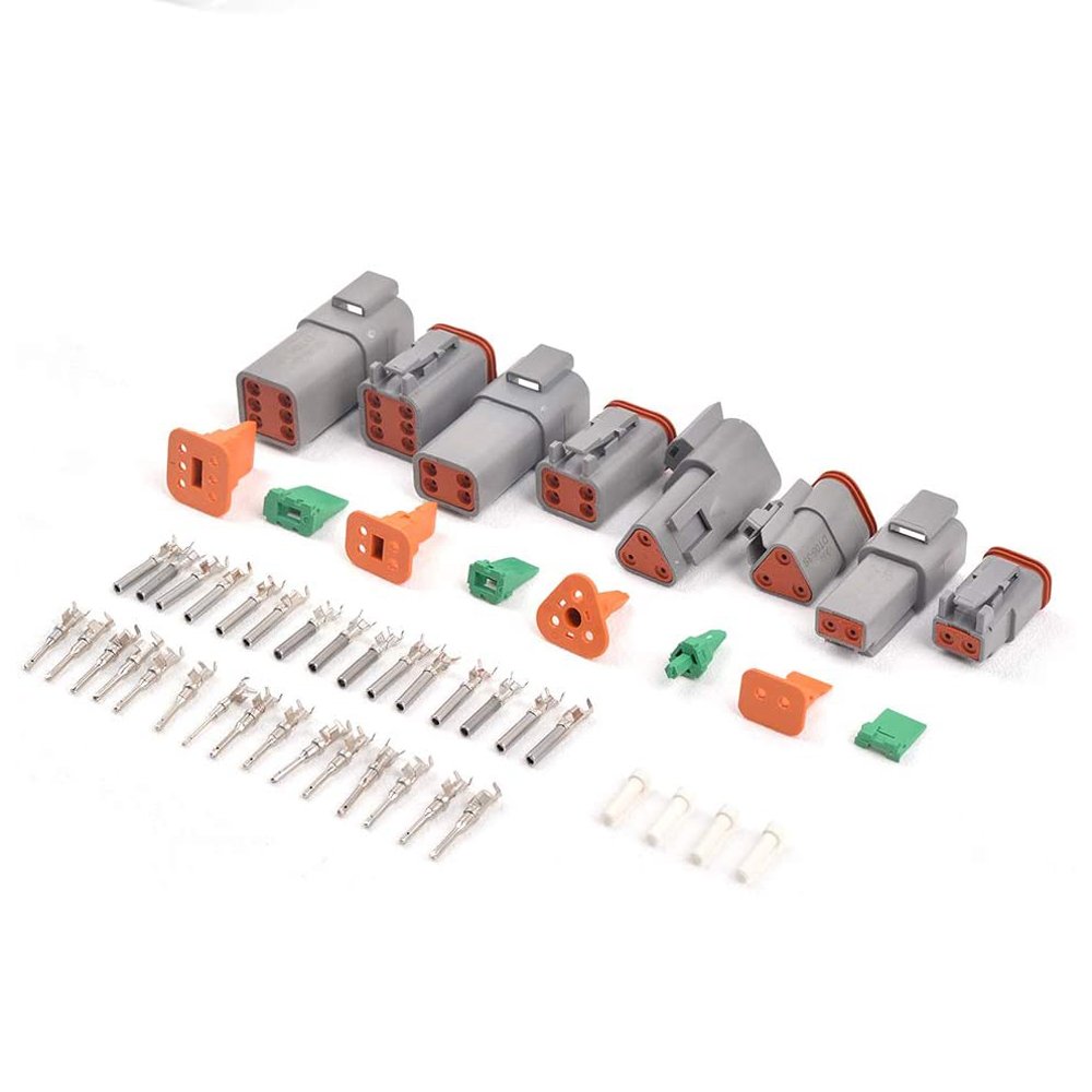JRready Deutsch DT Connector Kit 2,3,4,6 Pin Gray Waterproof Connectors DT 16# Crimp Style Terminals Seal Plugs
