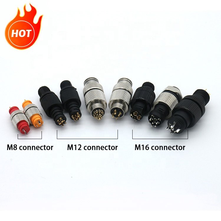 M8 M12 M15 electric plug waterproof 2 3 4 5 6 pin M12 cable connector for LED lighting outdoor