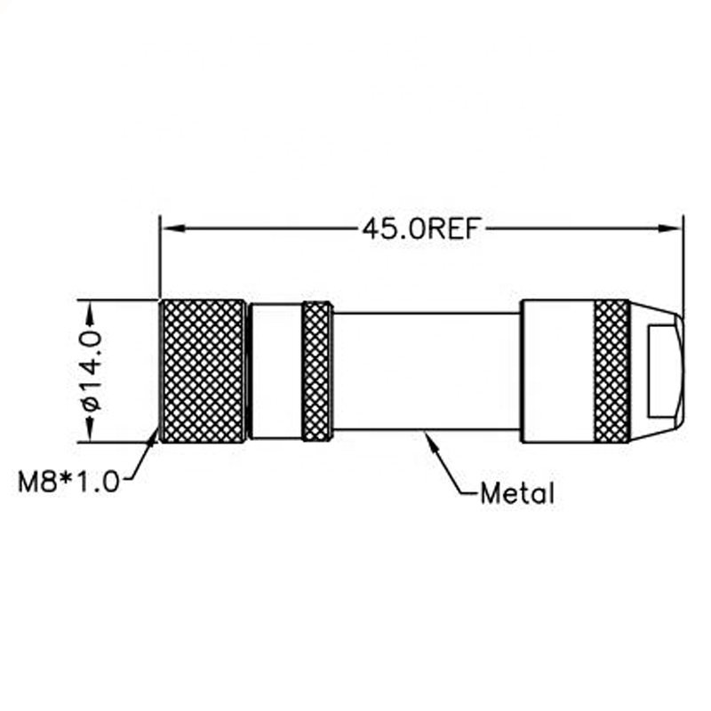 Cable connector waterproof m8 4pins female high voltage interlock connector