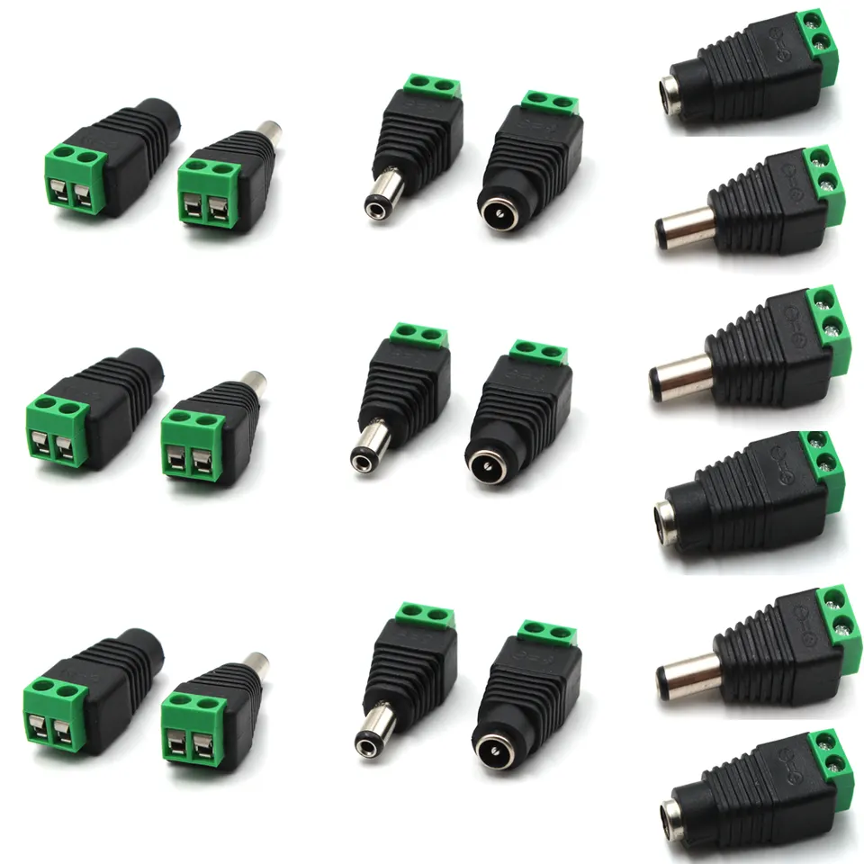 5.5mmX2.1mm 12V DC Power Male Female Plug Jack Adapter Connector