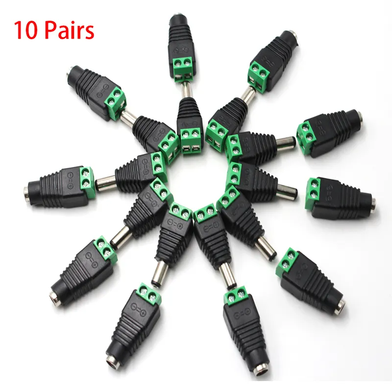 5.5mmX2.1mm 12V DC Power Male Female Plug Jack Adapter Connector