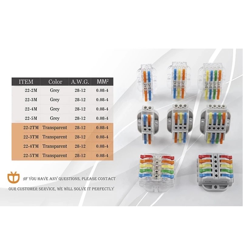 Boxed Universal Quick Electrical Wire Connector Butt Cable Connectors 2/3/4/5 Pin Compact M3 Screw Fixing Push-in Terminal Block