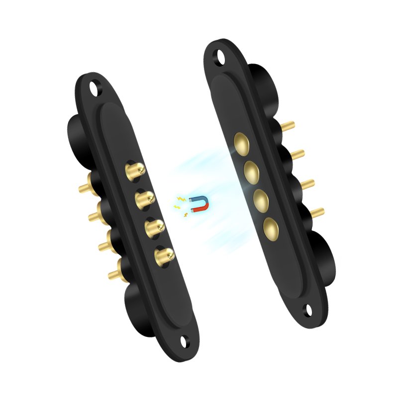 Ultrathin 4Pin Pitch 2.54mm 5V 2A Male Female Welding PCB 4 Pin Connector Magnetic