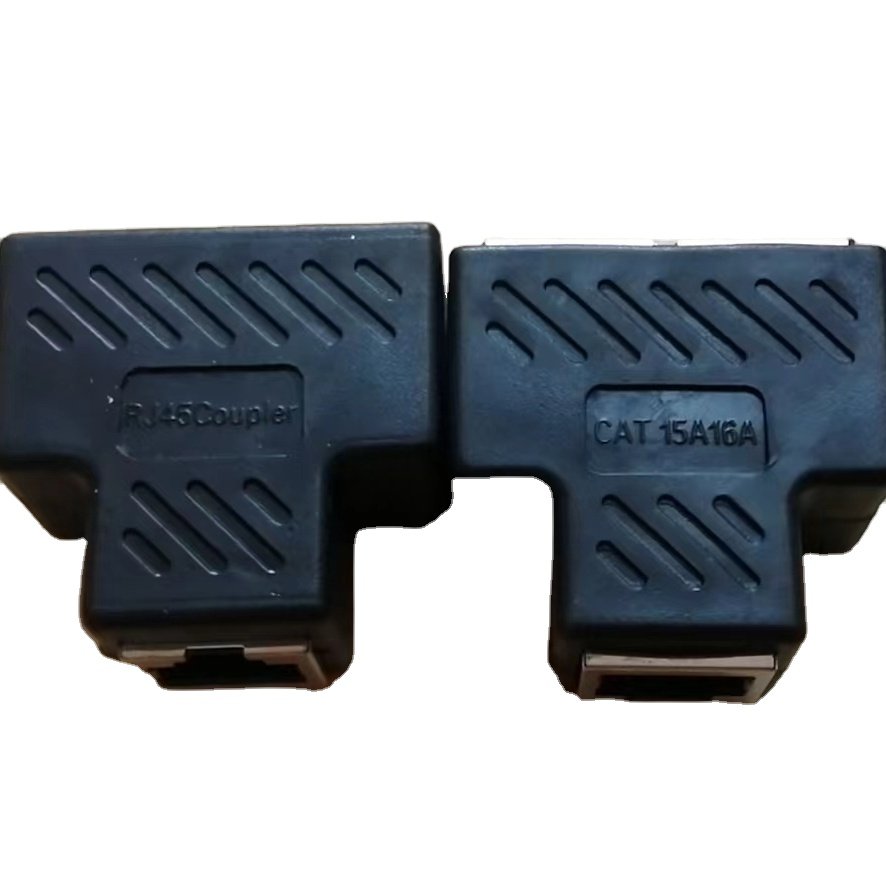 RJ45 Network Splitter Adapter Connector Socket Port LAN Ethernet Network Splitter Y Adapter RJ45 1 Female to 2 Female Black OEM