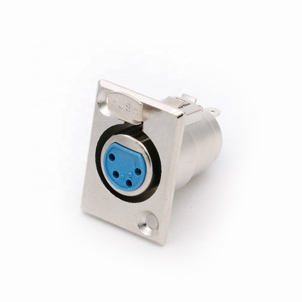 XLR Female Panel Mount Connector 4 PIN XLR Plug Metal Nickel Plated XLR Chassis Wholesales