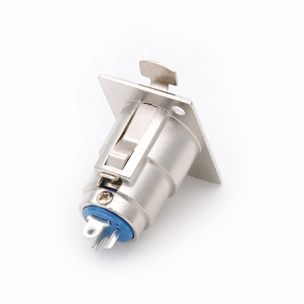 XLR Female Panel Mount Connector 4 PIN XLR Plug Metal Nickel Plated XLR Chassis Wholesales