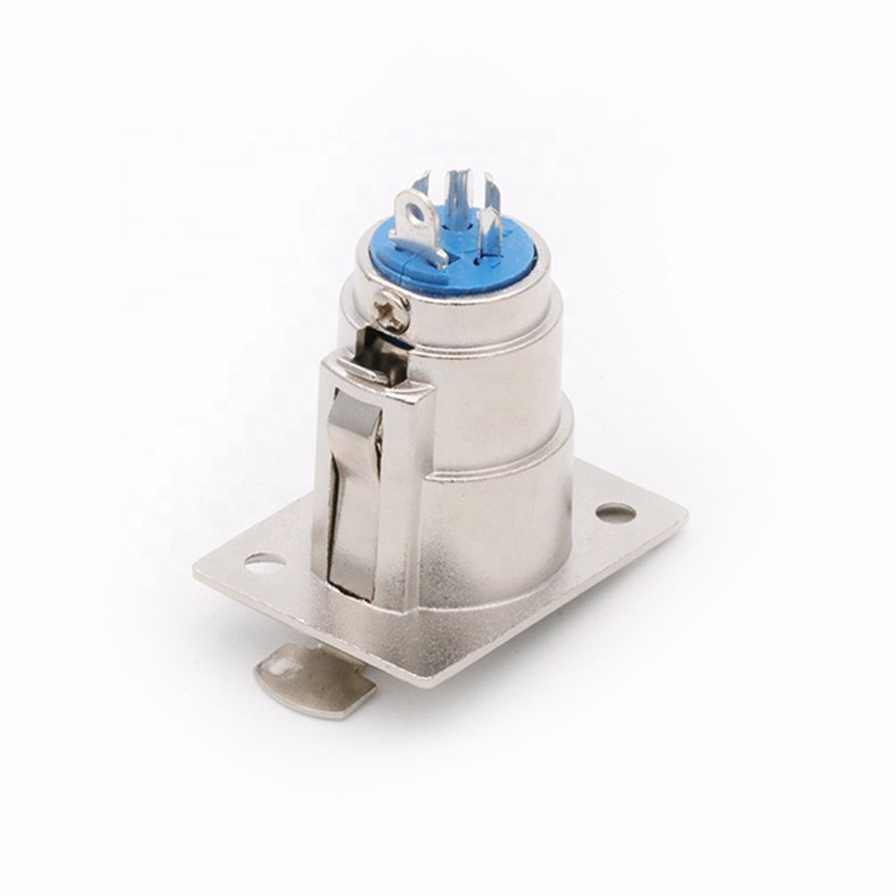 XLR Female Panel Mount Connector 4 PIN XLR Plug Metal Nickel Plated XLR Chassis Wholesales