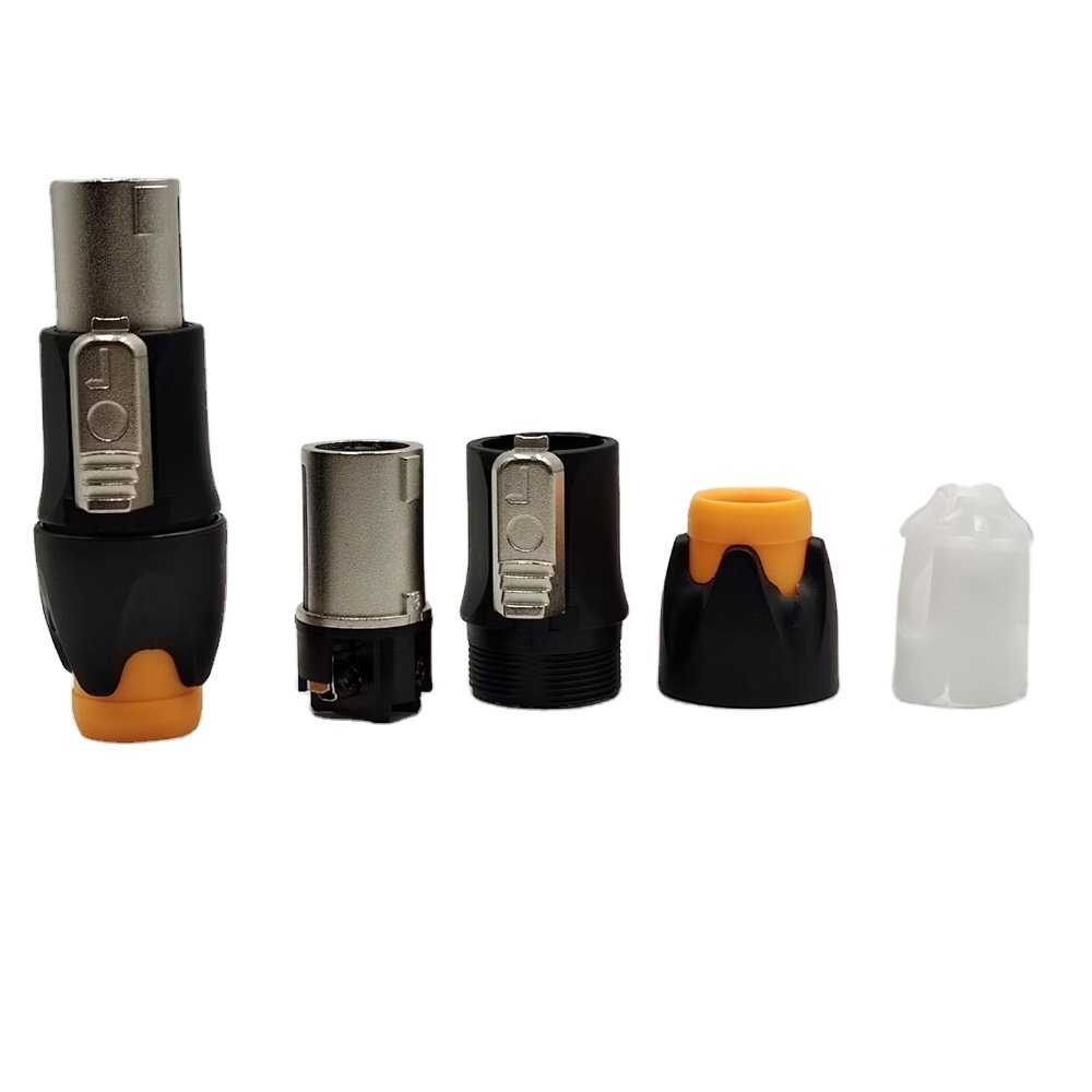 Orange NL4 Speakon Connector Male Plug 4pin Speakon Male Plug Connector 4 Pole Audio Speaker Speakon NL4FC Male Plug Metal 4 PIN