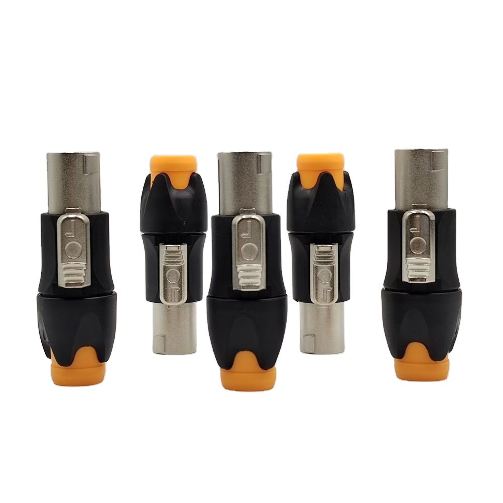 Orange NL4 Speakon Connector Male Plug 4pin Speakon Male Plug Connector 4 Pole Audio Speaker Speakon NL4FC Male Plug Metal 4 PIN