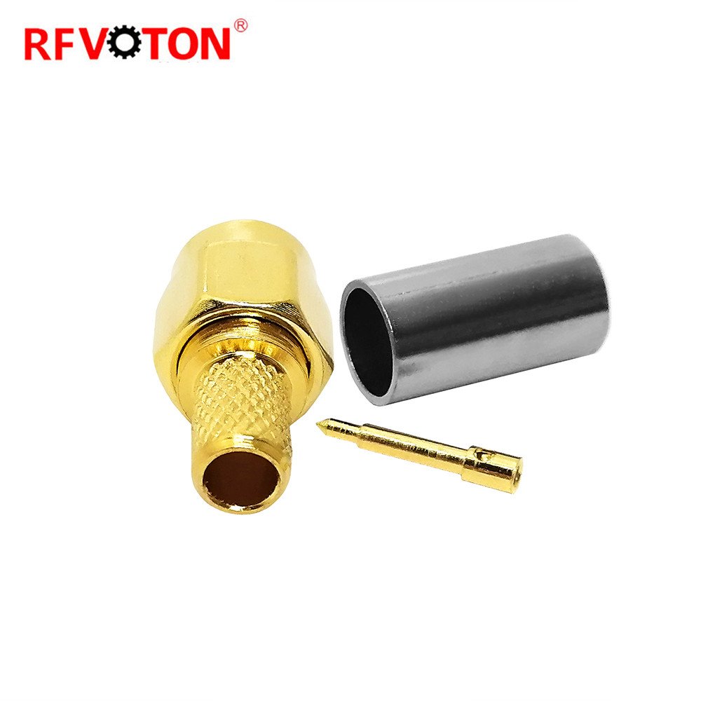 Hot sale RF coaxial SMA Male Plug Crimp RF coaxila Connector adapter For RG58 Cable