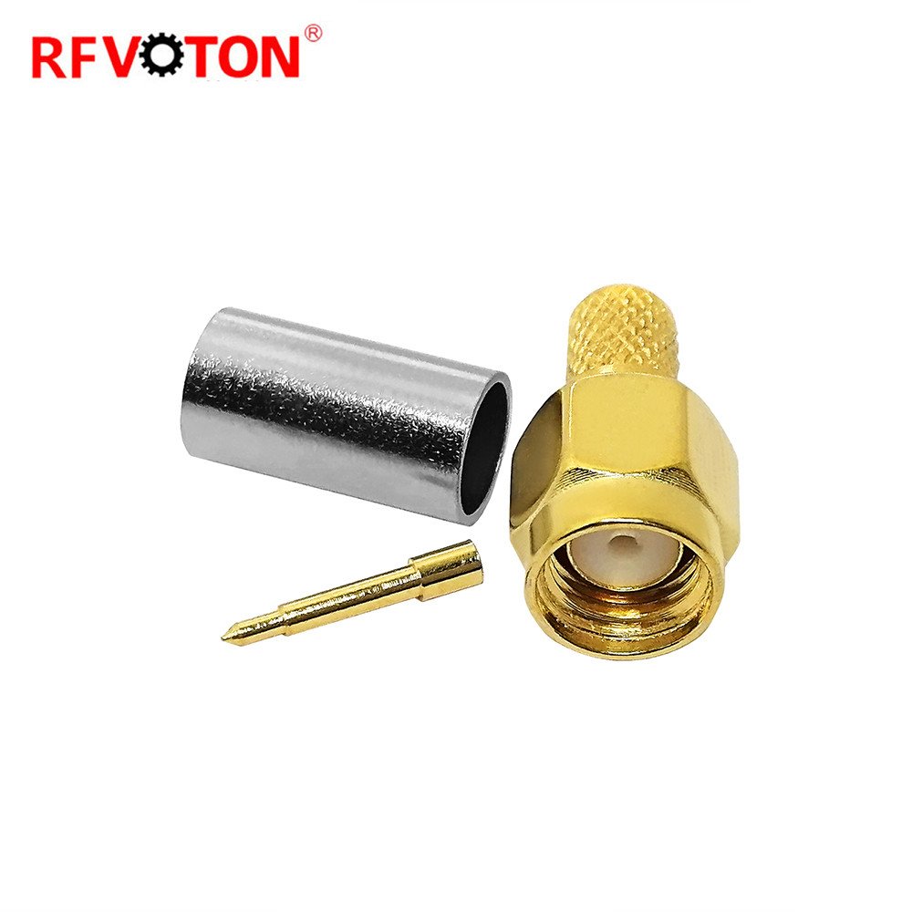 Hot sale RF coaxial SMA Male Plug Crimp RF coaxila Connector adapter For RG58 Cable