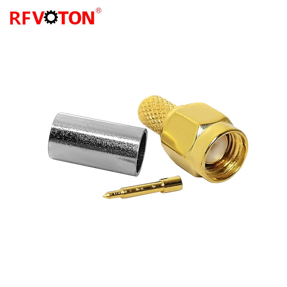 Hot sale RF coaxial SMA Male Plug Crimp RF coaxila Connector adapter For RG58 Cable