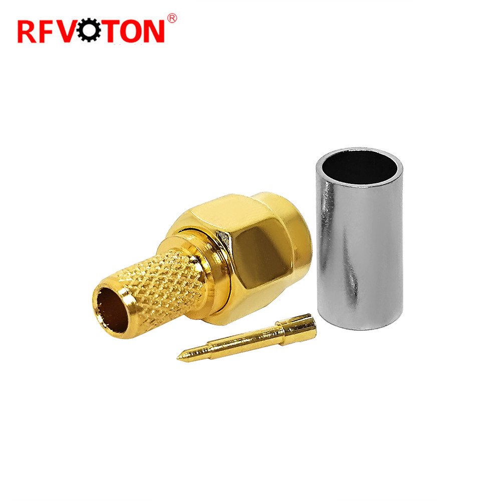 Hot sale RF coaxial SMA Male Plug Crimp RF coaxila Connector adapter For RG58 Cable