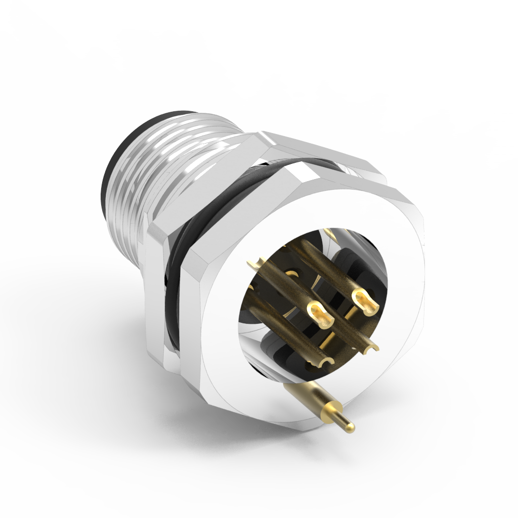 M12 D-Coded 4PIN Front Lock Waterproof Connector