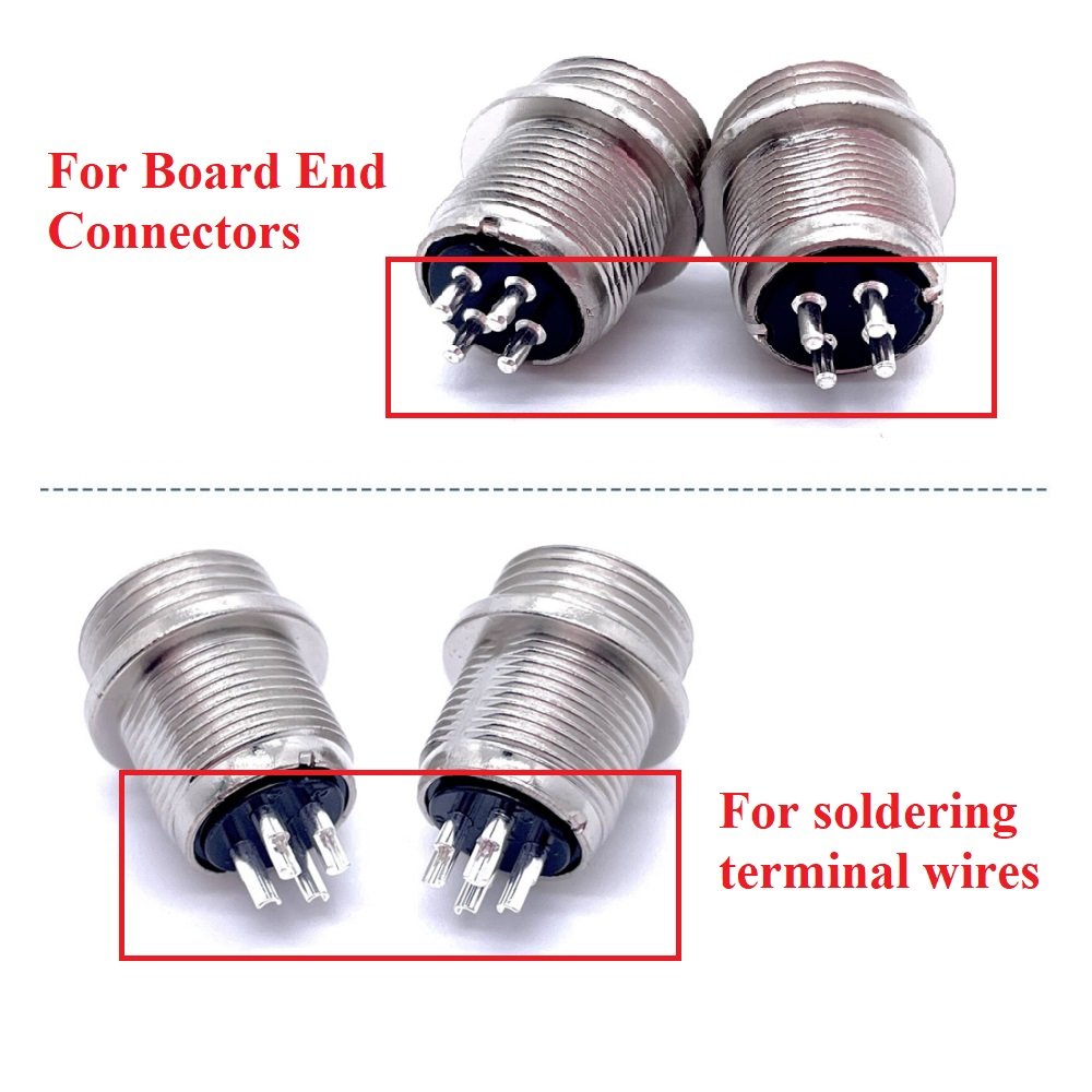Soulin Gx12 4 Pin Aviation M12 Serie Pcb Male Female Ip68 Waterproof Connector For Soldering Terminal Wires Harness