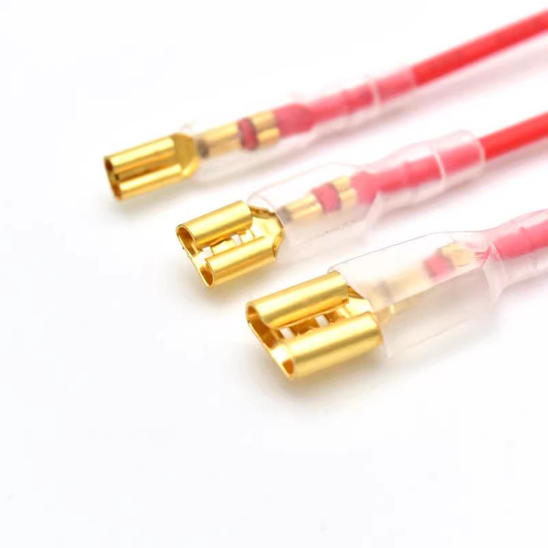 2.8/4.8/6.3mm Quick Splice Male and Female Wire Spade Connector Crimp Terminal with Insulating Sleeve for Car Audio Speaker