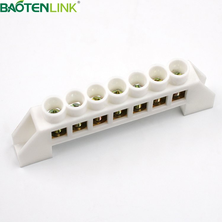 BAOTENG Custom Electric Copper Brass Neutral Earth Bus Bar Screw Wire Terminal Block Connector