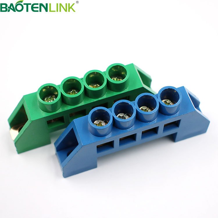 BAOTENG Custom Electric Copper Brass Neutral Earth Bus Bar Screw Wire Terminal Block Connector