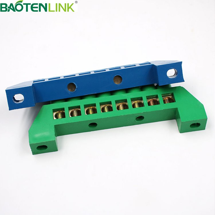 BAOTENG Custom Electric Copper Brass Neutral Earth Bus Bar Screw Wire Terminal Block Connector