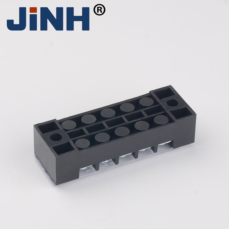 15A Dual Row Strip Screw Fixed Wiring Board Screw Wire Connector Fixed Terminals Group 5Pin Header Terminal Block