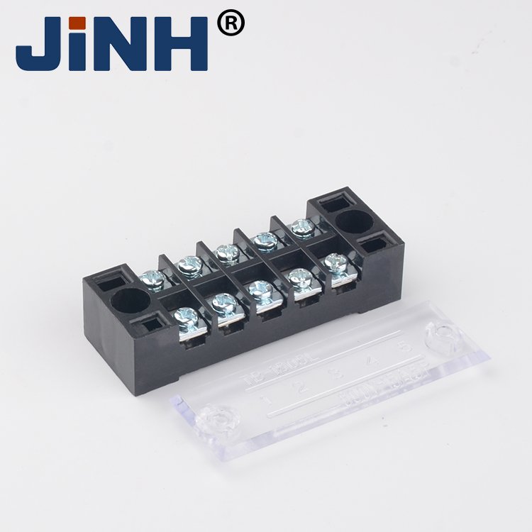 15A Dual Row Strip Screw Fixed Wiring Board Screw Wire Connector Fixed Terminals Group 5Pin Header Terminal Block