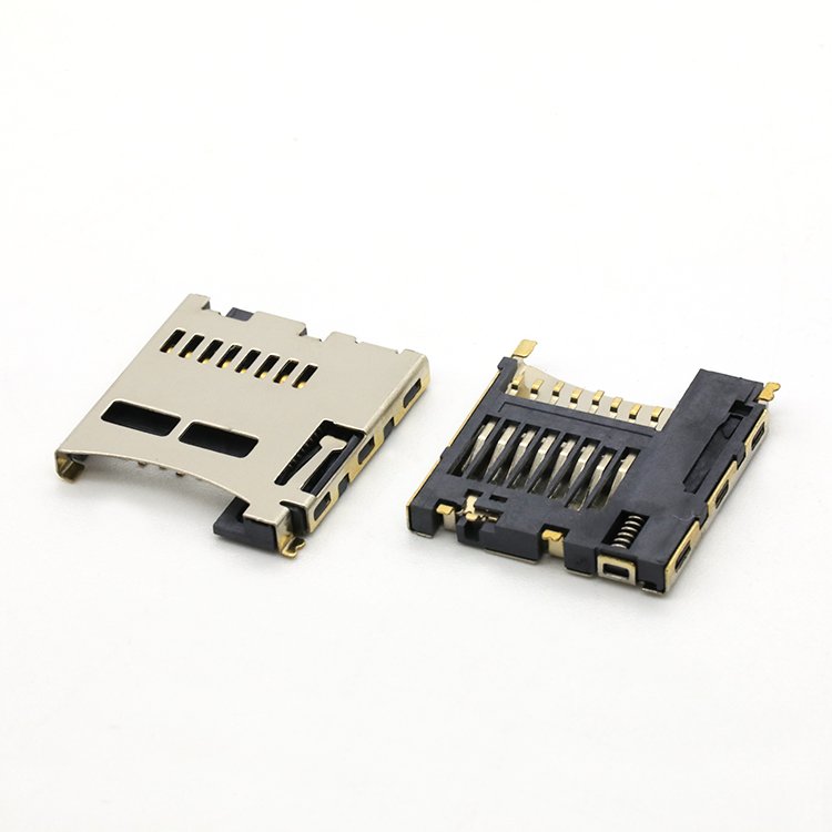 Micro Sd Card Connector Micro SD Card Socket Push-Push Type 8Pin SMT Connector