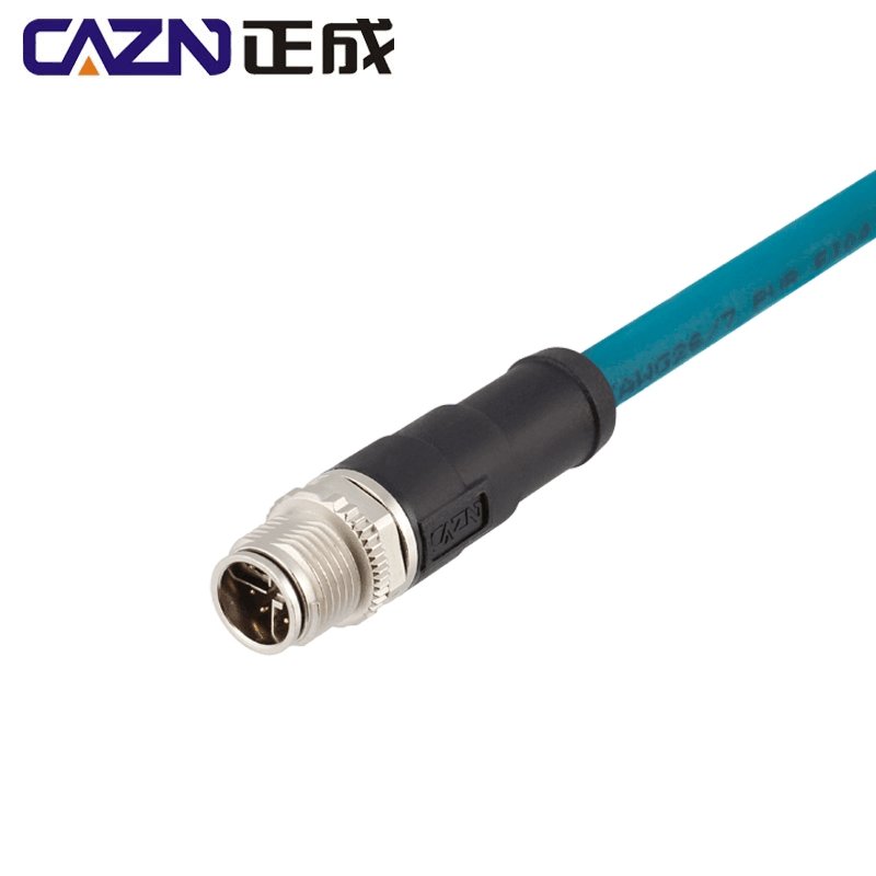 m12 8pin connector M12 to RJ45 B D X code Ethernet cable connector IP67 camera signal data transmission M12 circular connector