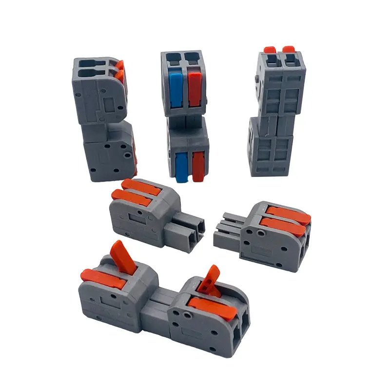Factory supply fast install Connecting Cable Clamp 3 ways Terminal Block male female splice spring push lever Wire Connector